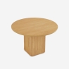Mesa redonda de madera negra de 120 cm para cocina o salón Tiwit Catálogo