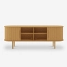 Mueble TV de madera vintage con puertas correderas acanaladas Fersit Características