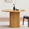 Mesa redonda de madera negra de 120 cm para cocina o salón Tiwit Oferta