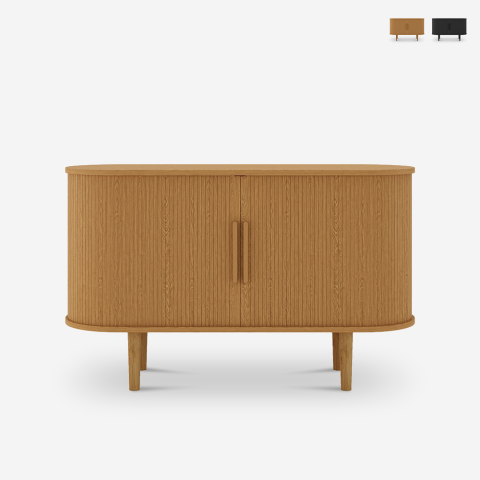 Aparador vintage con 2 puertas correderas de madera 120cm para sala de estar Ambis Promoción