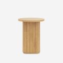 Mesa de centro redonda para salón 45x55cm de madera acanalada negra Quid Catálogo