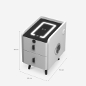 Mesita de noche blanca para dormitorio con luz led y carga inalámbrica Tainy Catálogo