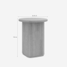 Mesa de centro redonda para salón 45x55cm de madera acanalada negra Quid Medidas
