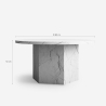 Mesa de centro moderna de 80 cm para salón efecto mármol Deki Rebajas