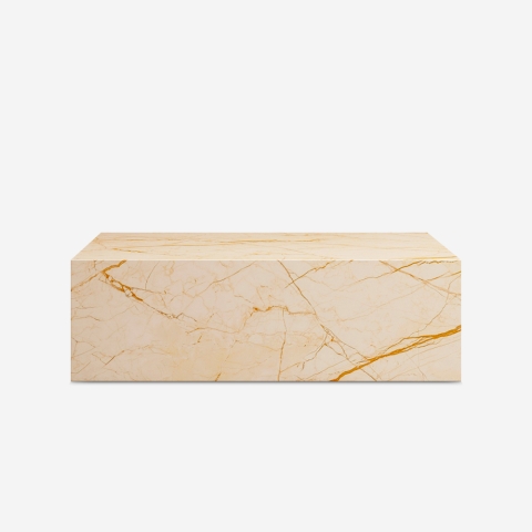 Mesa de centro diseño contemporáneo efecto mármol 90x50x28cm Mahner Promoción