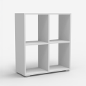 Librería estantería baja blanca y gris moderna para despacho y dormitorio de niños Arkus Oferta