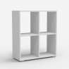 Librería estantería baja blanca y gris moderna para despacho y dormitorio de niños Arkus Oferta