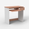 Escritorio compacto de 80 cm para despacho y teletrabajo color blanco y madera Madrid Venta
