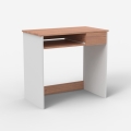 Escritorio compacto de 80 cm para despacho y teletrabajo color blanco y madera Madrid Promoción