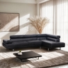 Sofá esquinero con chaise longue de polipiel con reposacabezas reclinables Legatus 