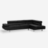Sofá esquinero con chaise longue de polipiel con reposacabezas reclinables Legatus 