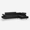 Sofá esquinero con chaise longue de polipiel con reposacabezas reclinables Legatus 