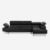 Sofá esquinero con chaise longue de polipiel con reposacabezas reclinables Legatus 
