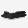 Sofá esquinero con chaise longue de polipiel con reposacabezas reclinables Legatus 