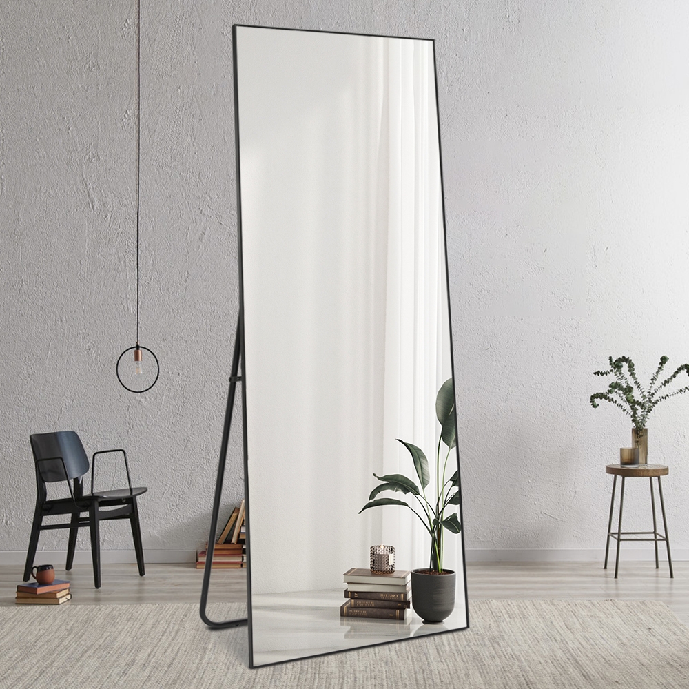 Espejo grande 180x80cm vertical de pie o de pared negro moderno Hamstur-B Promoción Espejo grande 180x80cm vertical de pie o de pared negro moderno Hamstur-B Promoción