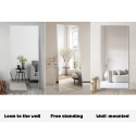 Espejo grande de 180x80cm para apoyar en suelo o colgar en pared plateado Hamstur-S Descueto