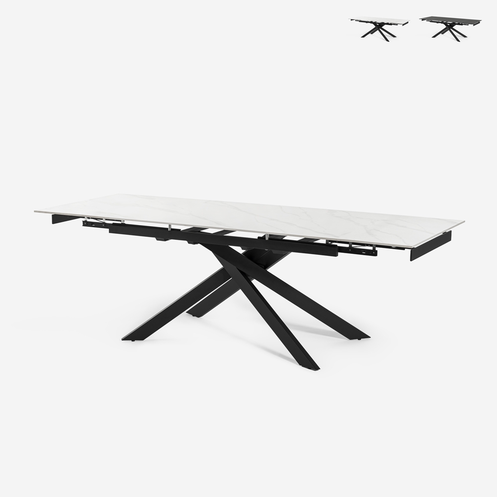 Mesa extensible efecto mármol 160-240x90cm comedor y cocina diseño moderno Quito Venta