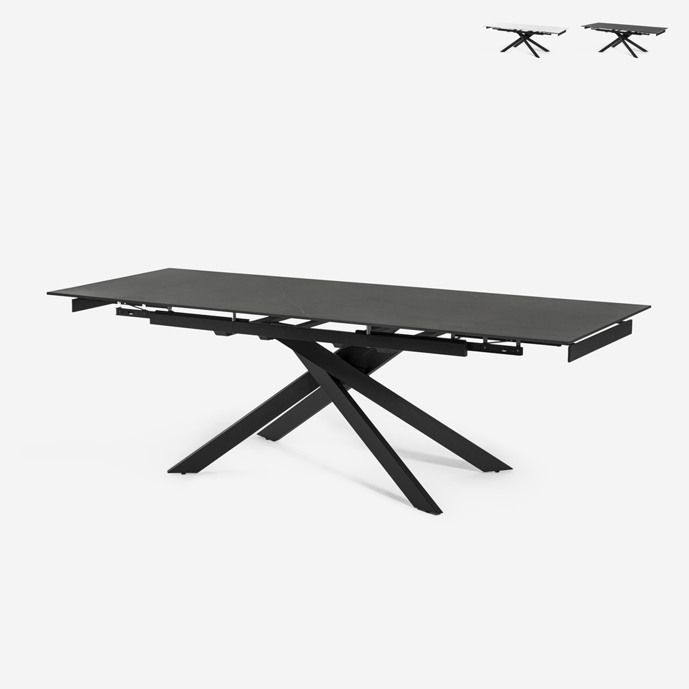 Mesa extensible efecto mármol 160-240x90cm comedor y cocina diseño moderno Quito