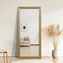 Espejo vertical 180x80cm de pared o suelo efecto madera Kommi Rebajas