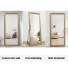 Espejo vertical 180x80cm de pared o suelo efecto madera Kommi Descueto