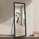 Espejo con marco negro 180x80cm de pared o suelo Aprikosa Oferta