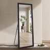 Espejo con marco negro 180x80cm de pared o suelo Aprikosa Oferta