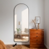 Espejo de pared con marco negro 170x65cm diseño moderno Selur Oferta