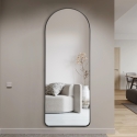 Espejo de pared con marco negro 170x65cm diseño moderno Selur Descueto