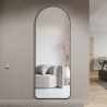 Espejo de pared con marco negro 170x65cm diseño moderno Selur Descueto