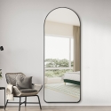 Espejo de pared con marco negro 170x65cm diseño moderno Selur Catálogo