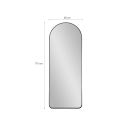 Espejo de pared con marco negro 170x65cm diseño moderno Selur Stock