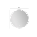 Espejo de baño redondo retroiluminado de 60 cm antivaho Veski L Stock