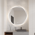 Espejo de baño redondo retroiluminado de 60 cm antivaho Veski L Rebajas