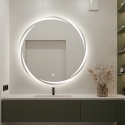 Espejo redondo de 70 cm para baño con retroiluminación y antivaho Veski XL Rebajas