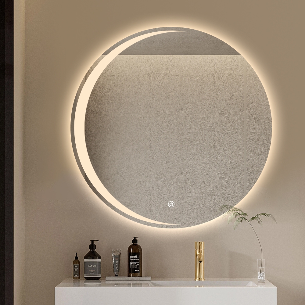 Espejo para baño redondo de 70 cm antivaho y retroiluminado Skeri XL Promoción Espejo para baño redondo de 70 cm antivaho y retroiluminado Skeri XL Promoción