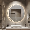 Espejo para baño redondo de 70 cm antivaho y retroiluminado Skeri XL Rebajas