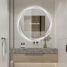 Espejo redondo de 70 cm para baño con retroiluminación y antivaho Veski XL Descueto