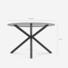 Mesa redonda moderna de cristal de 120 cm con patas cruzadas color negro Lotos Rebajas