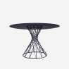 Mesa de diseño redonda moderna de cristal negro 120cm para salón Naji Promoción