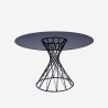 Mesa de diseño redonda moderna de cristal negro 120cm para salón Naji Venta