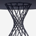 Mesa de diseño redonda moderna de cristal negro 120cm para salón Naji Oferta