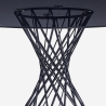 Mesa de diseño redonda moderna de cristal negro 120cm para salón Naji Oferta
