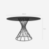 Mesa de diseño redonda moderna de cristal negro 120cm para salón Naji Rebajas