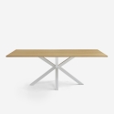 Mesa de comedor de madera 200x100 cm con patas cruzadas color blanco Moyo Promoción