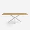 Mesa de comedor de madera 200x100 cm con patas cruzadas color blanco Moyo Promoción