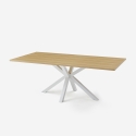 Mesa de comedor de madera 200x100 cm con patas cruzadas color blanco Moyo Venta