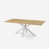 Mesa de comedor de madera 200x100 cm con patas cruzadas color blanco Moyo Venta