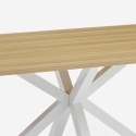 Mesa de comedor de madera 200x100 cm con patas cruzadas color blanco Moyo Oferta