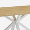 Mesa de comedor de madera 200x100 cm con patas cruzadas color blanco Moyo Oferta