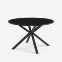 Mesa redonda negra de 120cm con patas cruzadas para cocina y salónr Samu Venta
